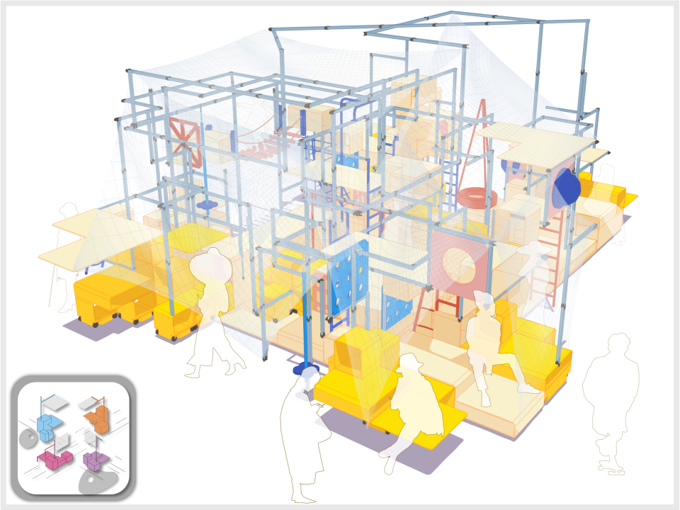 Wind Stay Nook:A Flexible Modular Space System for Cyclical Urban Resilience Inspired by Temporary Urbanism_An Adaptive Pop-up Urban Installation